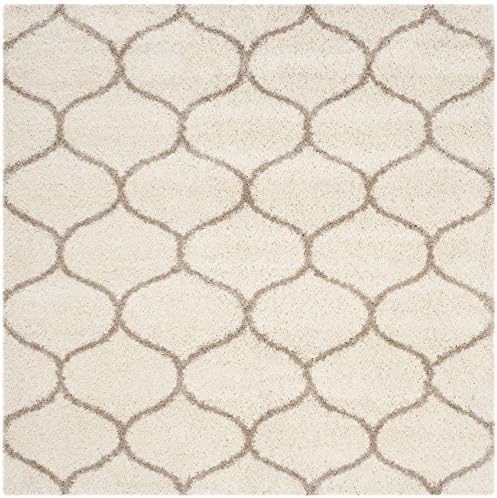 SAFAVIEH Hudson Shag Square Rug 9', Soft Plush Modern Ivory & Beige SGH280D - Image 2
