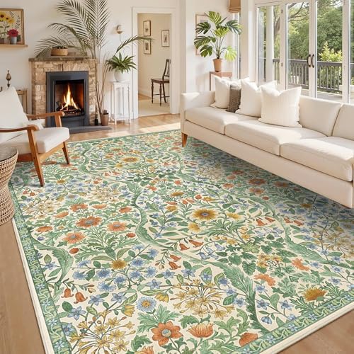 8x10 Large Area Rug Floral Botanical Boho Carpet - Image 2