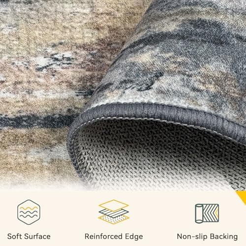 RELEANY Washable 5'x7' Abstract Area Rug - Image 4