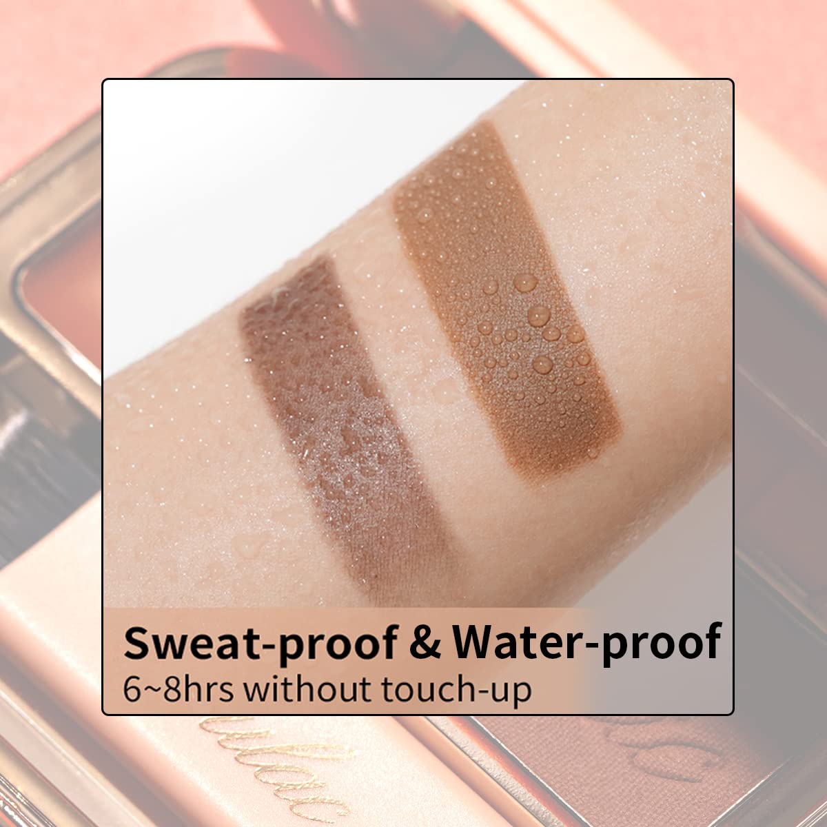 Oulac Waterproof Eyebrow Powder Gray Kit with Brow Brush 2 in1 Long Lasting Instant Eyebrow Pomade & Powder Natural Makeup for Sparse Brows 3.2 g/0.11 oz (Strawburn）