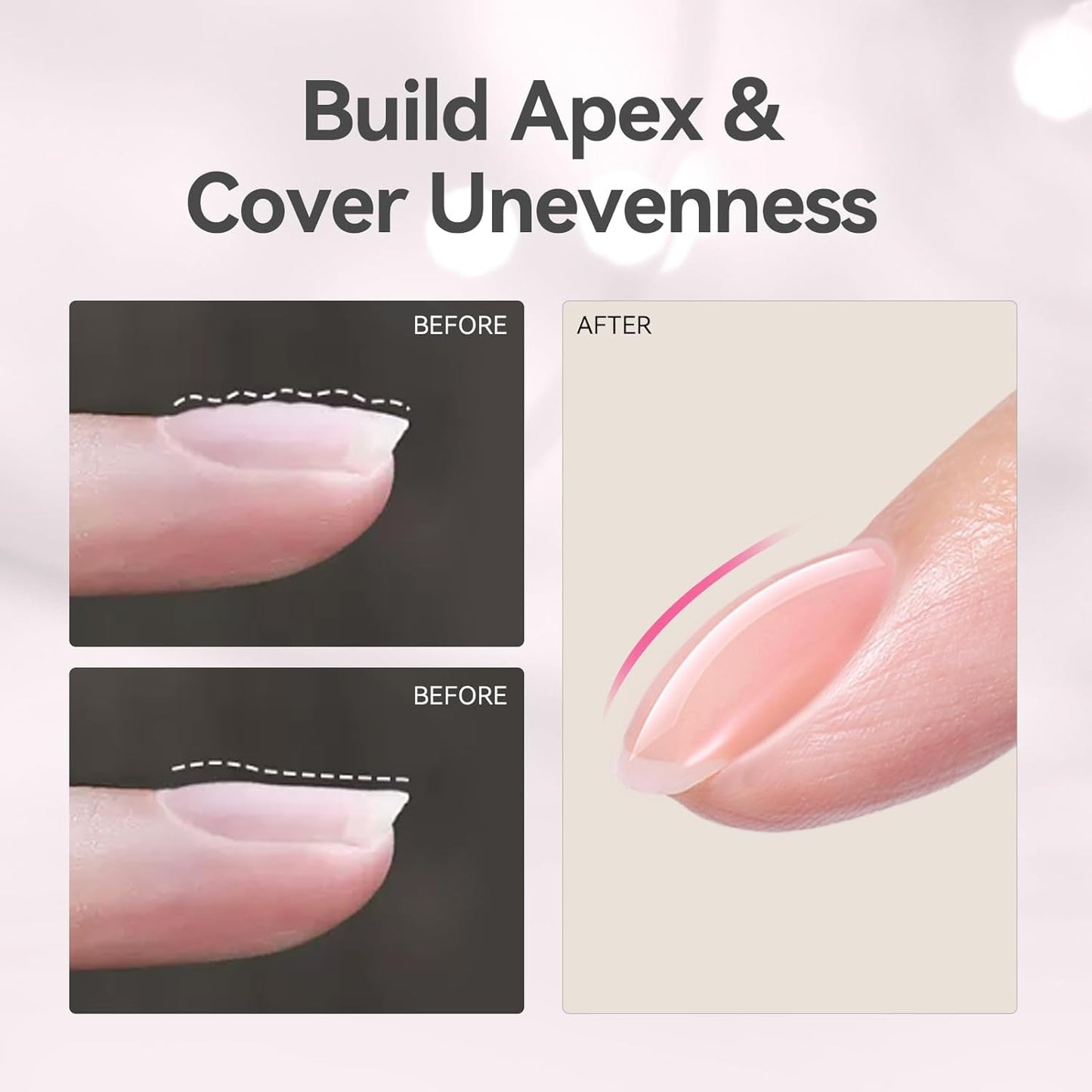 BORN PRETTY Builder Gel for Nails, 8-in-1 Milky Nude Natural Clear Builder Nail Gel for Nail Apex and Gel Extension Strengthener, Nail GLue Gel Hard Gel Base Rhinestone Nail Glue Gel in a Bottle 15ml