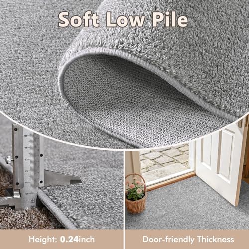 6x9 Large Grey Area Rug Washable Non-Slip Soft Thin - Image 5