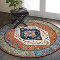 Lahome Boho Washable 4Ft Round Area Rug, Non-Slip Throw Untra-Thin Small Round by Lahome