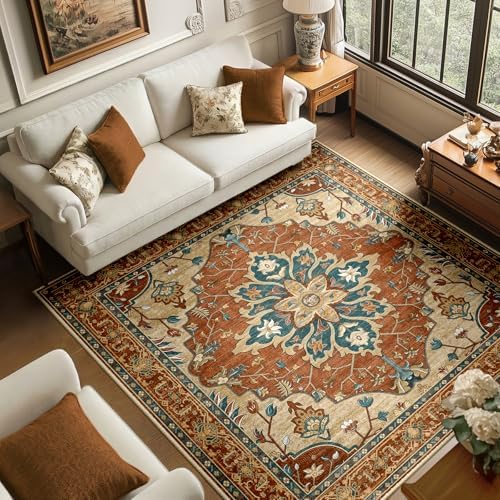 RELEANY Washable Area Rug, Square 6'x6' by RELEANY