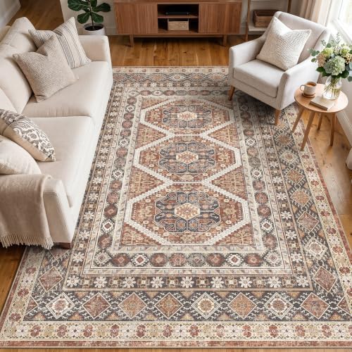 Ksrau 6x8 Area Rug Washable: Non Slip Rugs by Ksrau