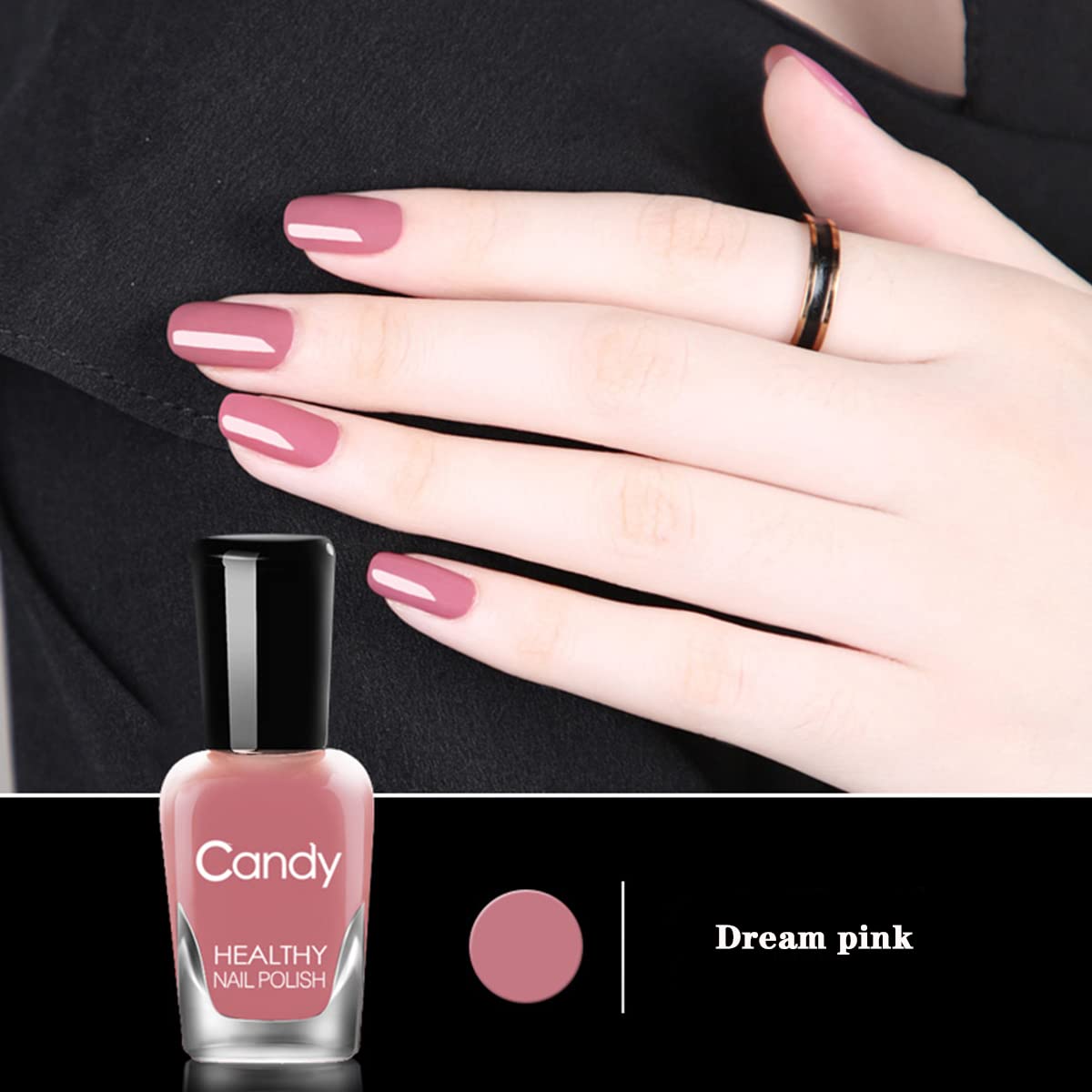 Non Toxic , Easy Peel Off and Fast Dry Nail Polish Set for Pack, Eco Friendly and Organic Water Based Nail Polish for Women and Girls (6 Bottles)