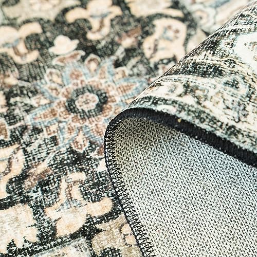 Black 5x8 Area Rug for Living Room: Boho Large Entryway Rug Soft Carpets - Image 6