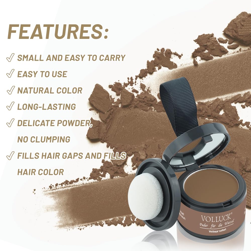 Root Touch Up Powder, Instantly Gray Root Cover Up Hairline Powder, Hair Concealer for Women and Men (A-Light Brown, 2PC)