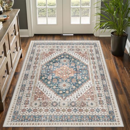 3x5 Washable Area Rug for Entryway Non Slip Kitchen Rugs by Restydon