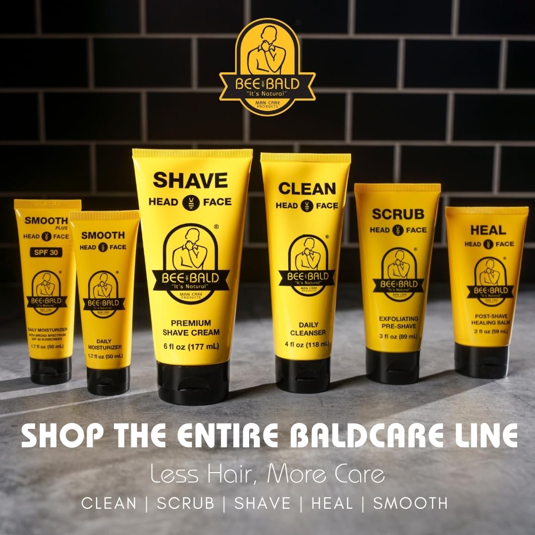 Bee Bald HEAL Aftershave for Men Healing Balm, Immediately Calms & Soothes Damaged Skin, Treats Bumps, Redness, Razor Burn & Other Shaving Irritations (2 Fl Oz)