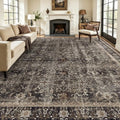 Washable Area Rug 9'x12' Living Room, Vintage MCM by Jainmy