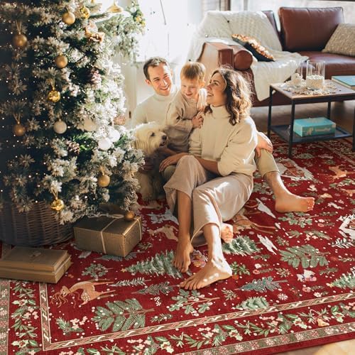 Lahome Christmas Rug for Living Room, 8x10 Soft Large Rug for Bedroom, - Image 5