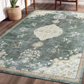 Non Slip Area Rugs 4x6 Boho Medallion Floral Non Skid Rubber Backing Easy Silk by BeverlyRug