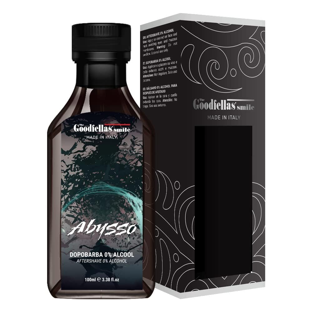 The Goodfellas' smile Soothing Alcohol-Free Aftershave Splash/Tonic, Made in Italy, 100 ml, 3.38 oz (Fresh Citrus, Floral & Oak/ABYSSO)