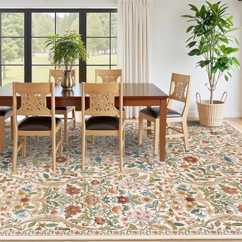 10x14 Large Area Rug Floral Botanical Boho Rug - Image 4