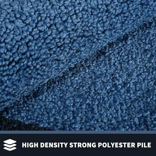PURRUGS Hallway Runner Rug, Light Blue & Navy - Image 5