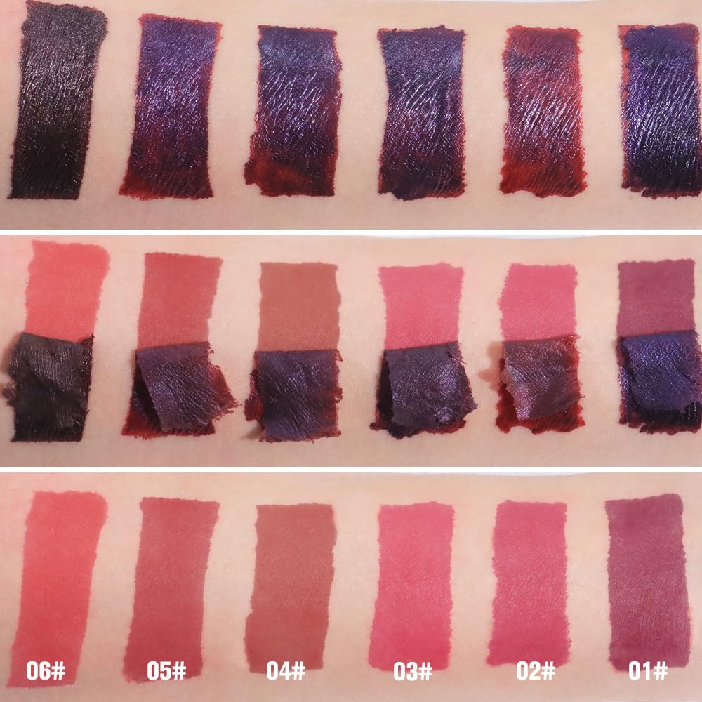 evpct Orange Red Peel Off Lip Stain Tints with Tweezer, Matte Liquid Lipstick Lip Stain Long Lasting Waterproof for Women, Non-stick Cup Lipstick Peel Off High Pigmented Smudge-proof Easy to Apply, 06