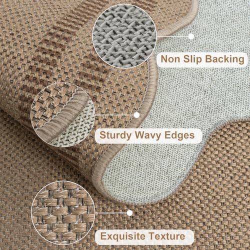 Easy Jute Front Door Mat, 2.6x4 Washable Entryway Rug Non Slip Small Kitchen Rug - Image 4