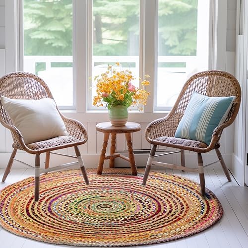 COTTON CRAFT Jute Chindi Braid Rag Rug - Image 7