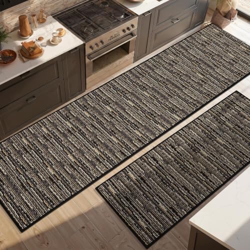 BSICPRO Kitchen Rugs Sets of 2, Non Slip Kitchen Mats by BSICPRO