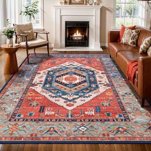 SERISSA 6x9 Washable Non Slip Boho Area Rug by SERISSAHomeDecorCollection