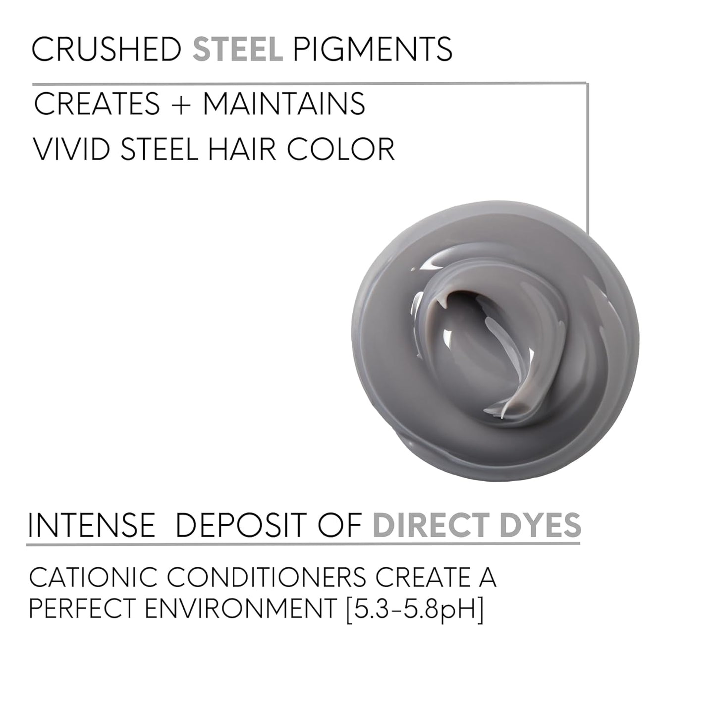 Watercolors INTENSE METALLIC Semi Permanet Color Depositing Shampoo-Sulfate & Paraben Free to Maintain & Enhance Hair Color 8 fl oz - STEEL