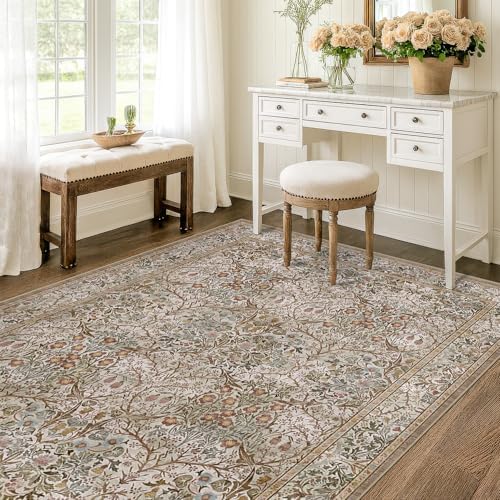 Vintage 4x6 Entryway Rug, Washable Area Rugs - Image 3