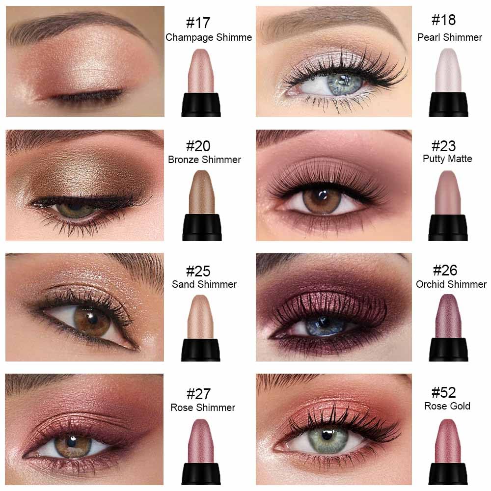 Kaely 8Pcs Cream Eye Shadow Sticks Set, Matte Shimmer Eyeliner Pencil Eyeshadow Palette Makeup, Eye Highlighter Brightener Stick for Older Women Waterproof Pigmented, sombras para ojos 08