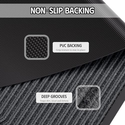Front Door Mat, Non-Slip Welcome Mat, Absorbent & Dirt Resistant, Low Profile - Image 5