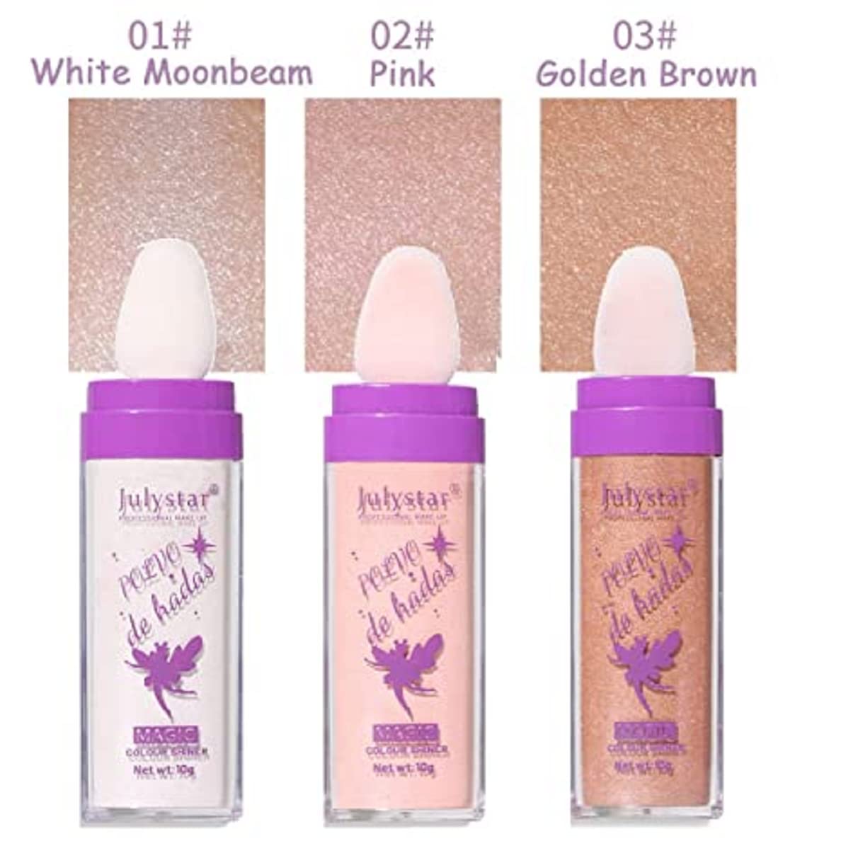 3 Colors Polvo De Hadas Body Brightens the Natural Three-Dimensional Face Blusher Fairy Highlight Patting Powder (3 Colors)