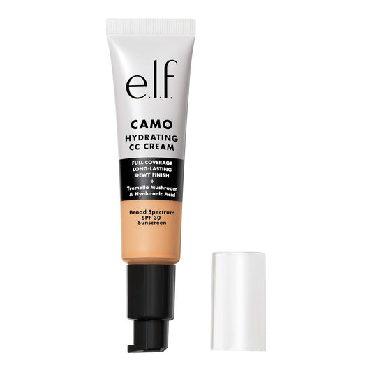 e.l.f. Hydrating Camo CC Cream, SPF 30, Color Correcting Full Coverage Foundation For A Dewy Finish, Vegan & Cruelty-Free, Light 210 N
