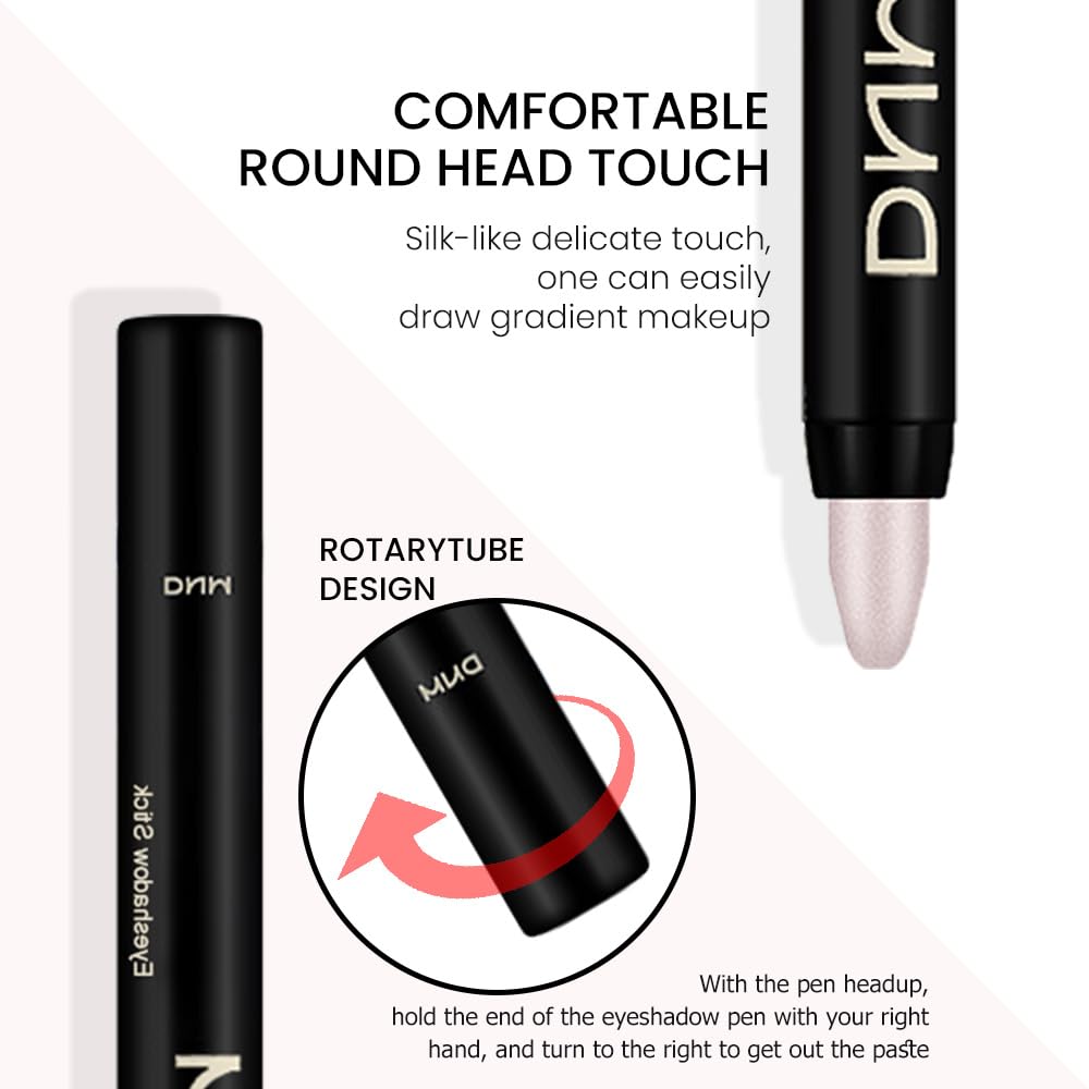 evpct 2Pcs Cream Eyeshadow Brightener Sticks Set for Eyes Waterproof, Champagne Shimmer & Pearl Shimmer Matte Metallic Eye shadow Stick Pencil Pen Bulk sombras en crema para ojos 17 +18
