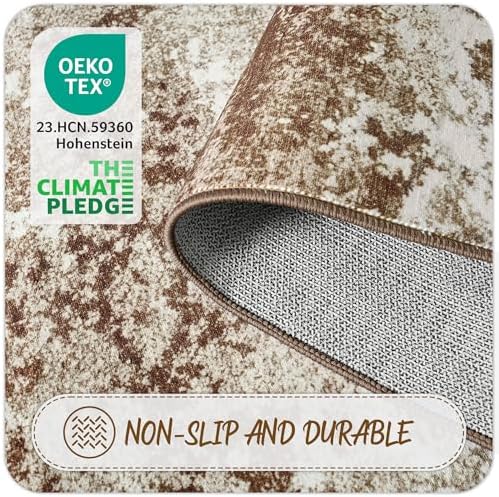 Brown Rug Runners for Hallways Kitchen 2.6x8 Non Slip Washable Entryway Runner - Image 6