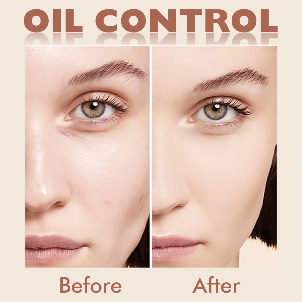 Kaely Oil Control Face Pressed Powder, Perfection Matte Compact Powder, Long Lasting Waterproof Finishing Powder Makeup, polvo compacto de maquillaje, Lightweight, Vegan, 10 Porcelain