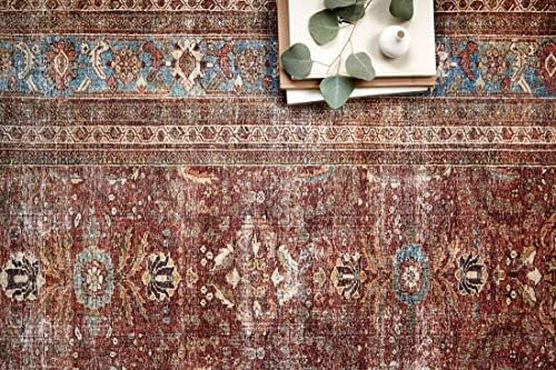 Loloi Layla Brick/Blue 2'-0" x 5'-0" Accent Rug - Image 5