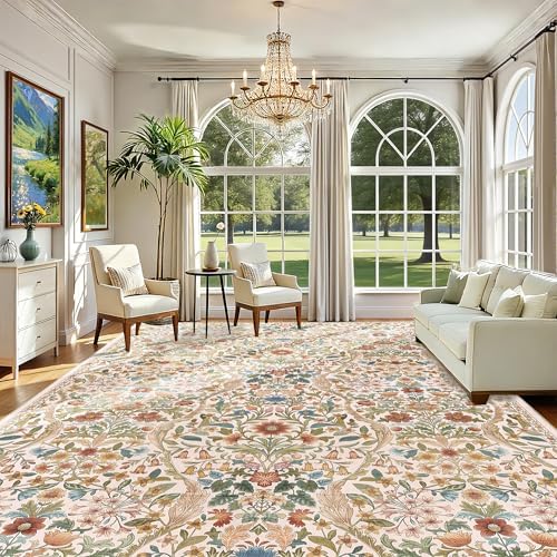 10x14 Large Area Rug Floral Botanical Boho Rug - Image 2