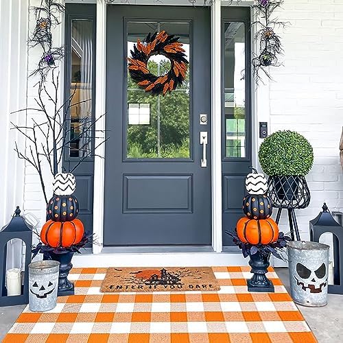 Bottalive Buffalo Plaid Outdoor Rugs, Layering Rug - Image 4