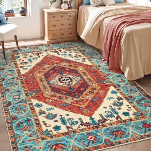 SERISSA 3x5 Washable Non Slip Boho Area Rug by SERISSAHomeDecorCollection