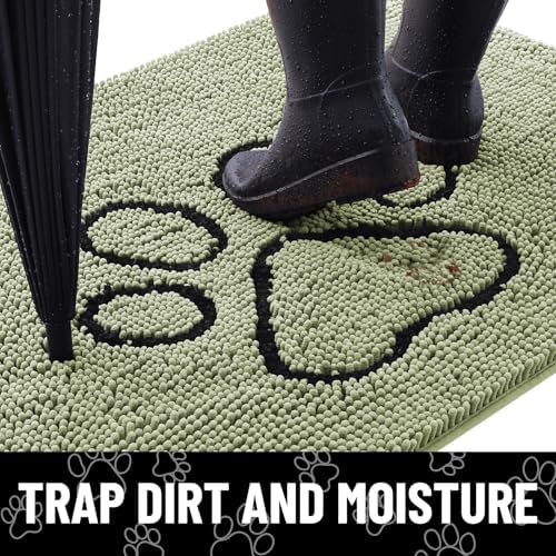 Smiry Dog Door Mat for Muddy Paws, Absorbent Non Slip Dirt Trapper - Image 2