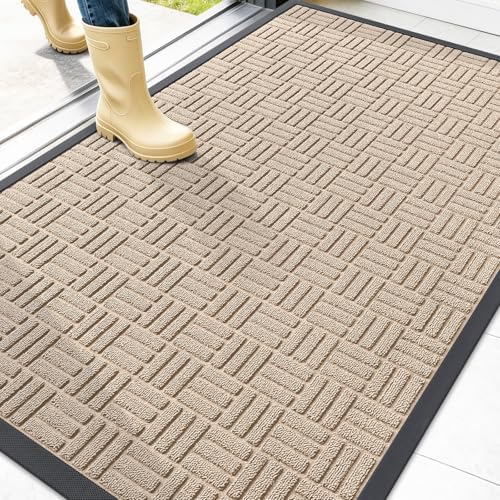 OLANLY Front Door Mat Outside Entrance 47x32, Heavy-Duty Rubber Doormat by OLANLY