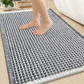 Smiry Waffle Bath Mat 30X20, Soft Absorbent Bathroom Rug, Darkgrey & Cream by Smiry