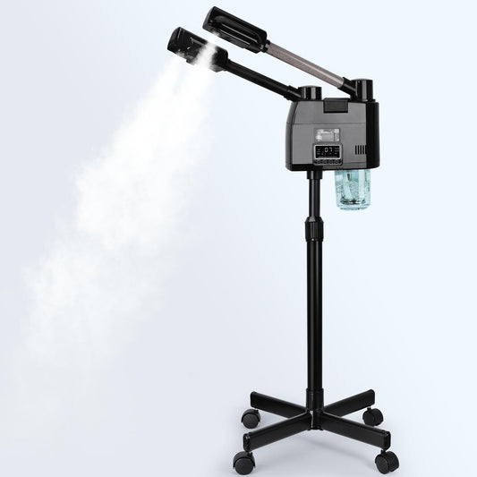 Professional Facial Steamer, 2 in 1 Facial Steamer, Esthetician Steamer with Hot&Cold Nozzle,Digital Face Steamer for Home Beauty Salon Spa