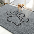 OLANLY Dog Door Mat for Muddy Paws 48x30, Paw Print Design Chenille Mud Mat by OLANLY