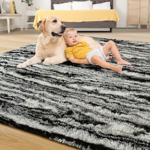 Tepook Soft Fluffy Rugs for Living Room, 5x8 Shaggy Area Rug for Bedroom - Image 4