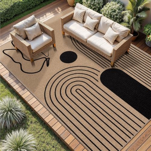 Tangsoo Easy Jute Rug 8x10 for Living Room, Washable Non-Slip Outdoor Rugs by Tangsoo