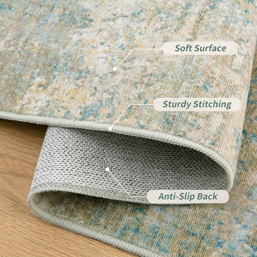 Tangsoo Abstract 4x6 Washable Rug, Modern Non Slip Rugs - Image 6