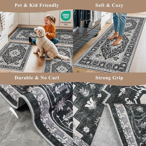 3-Piece Non-Slip Machine Washable Kitchen Rug Set - Image 5