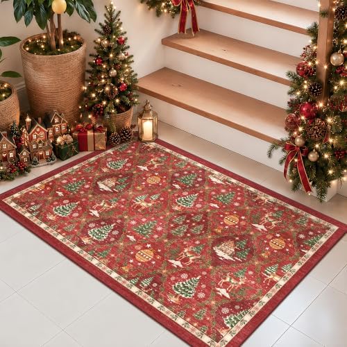 2x3 Christmas Small Non-Slip Area Rug - Image 5