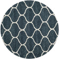 SAFAVIEH Hudson Shag Collection 9' Round Slate Blue/Ivory SGH280L Moroccan Ogee by Unknown