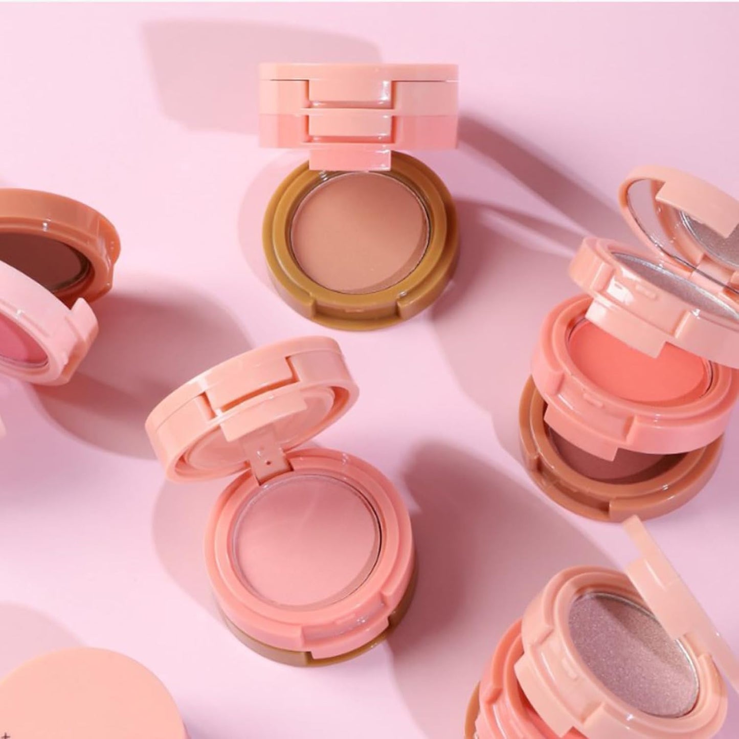 Makeup Eyeshadow Palettes, 3-in-1 Protable Multifunction Blush Highlighter Contour Palettes with 3 Trend Colors for Daily Natural Luster Makeup, Waterproof Long Lasting - 2 Pack #2